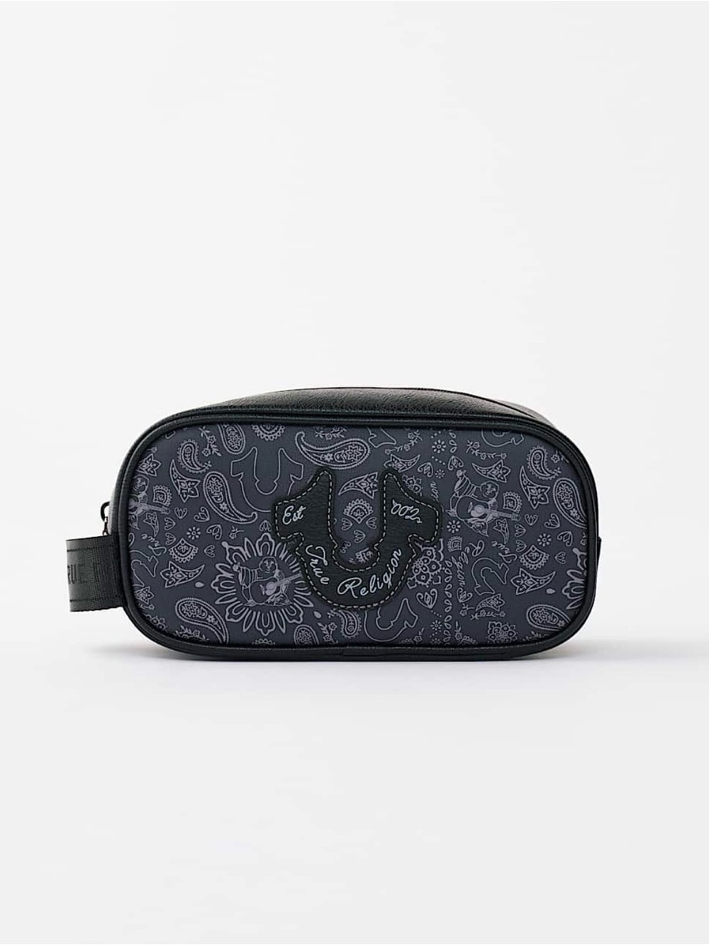 New Authentic True Religion Mens Toiletry Bag Travel Paisley Bandanna
Black